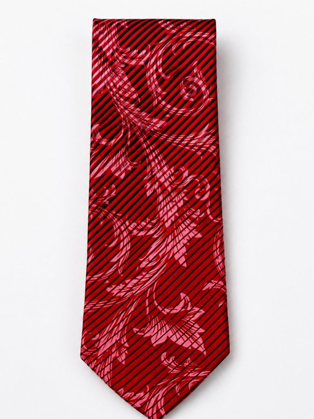 Authentic Versace Classic Label Red Baroque Tie